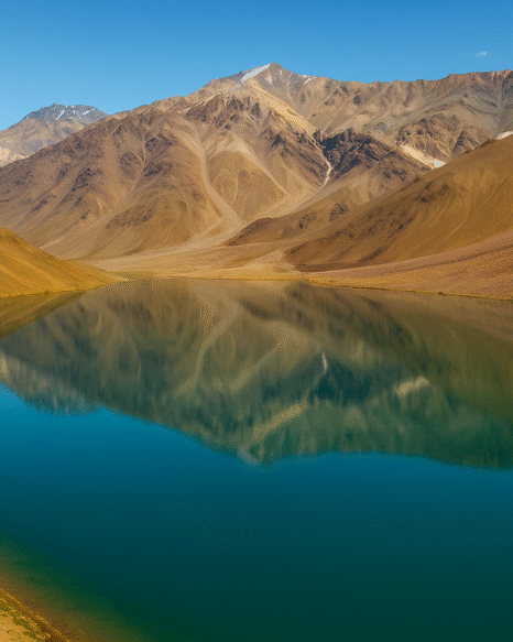 Spiti Valley film shoot locations Chandratal Lake reflection