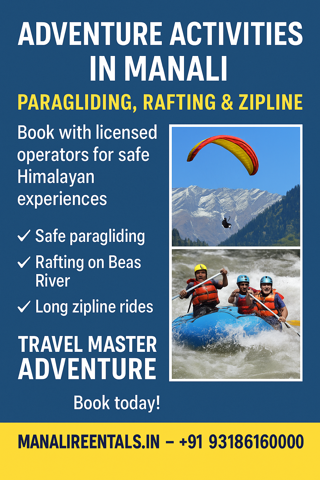 Adventure activities in Manali – paragliding over Solang Valley