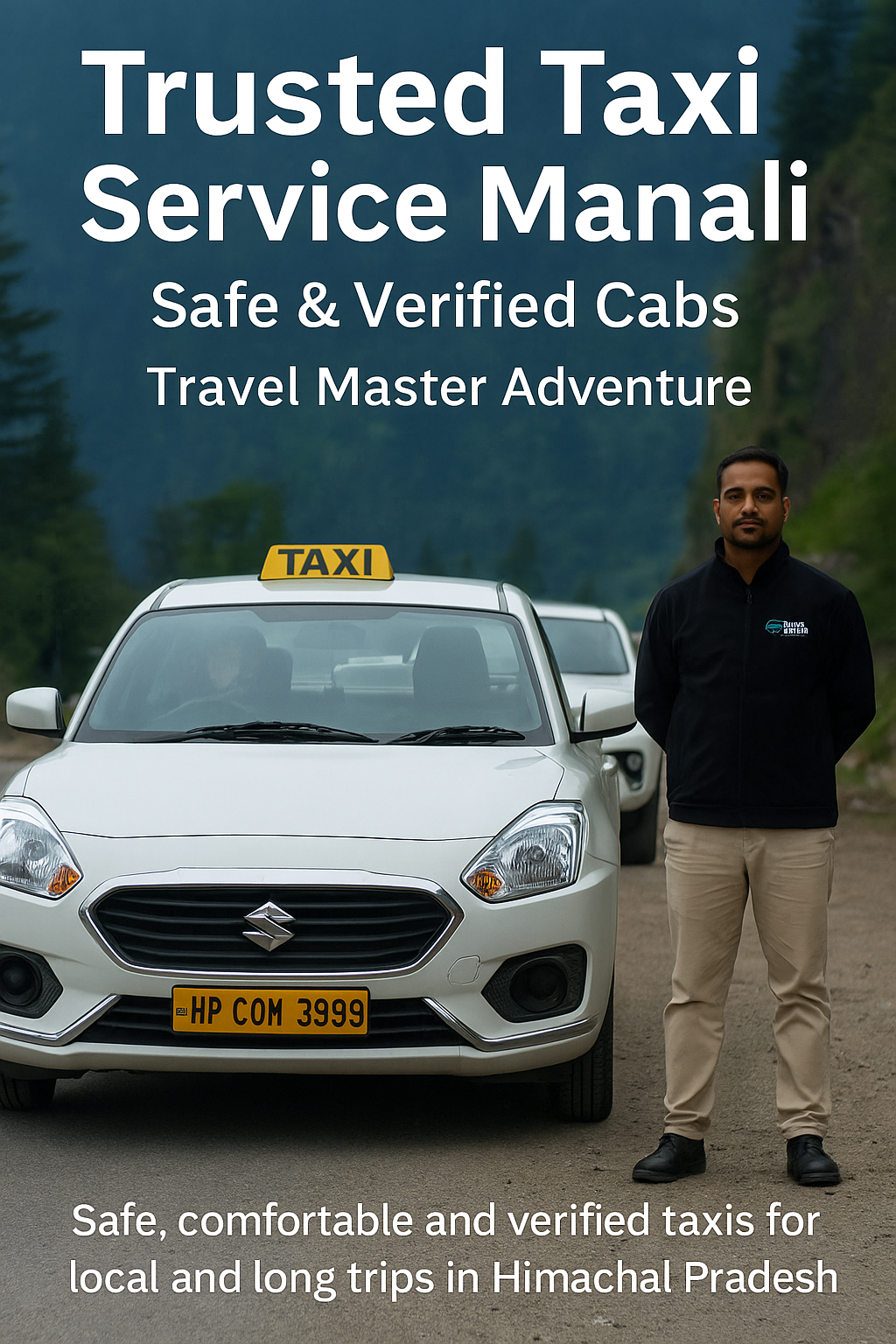 Trusted taxi service in Manali by Travel Master Adventure – white Innova Crysta with HP commercial plates parked near Atal Tunnel with a family boarding.